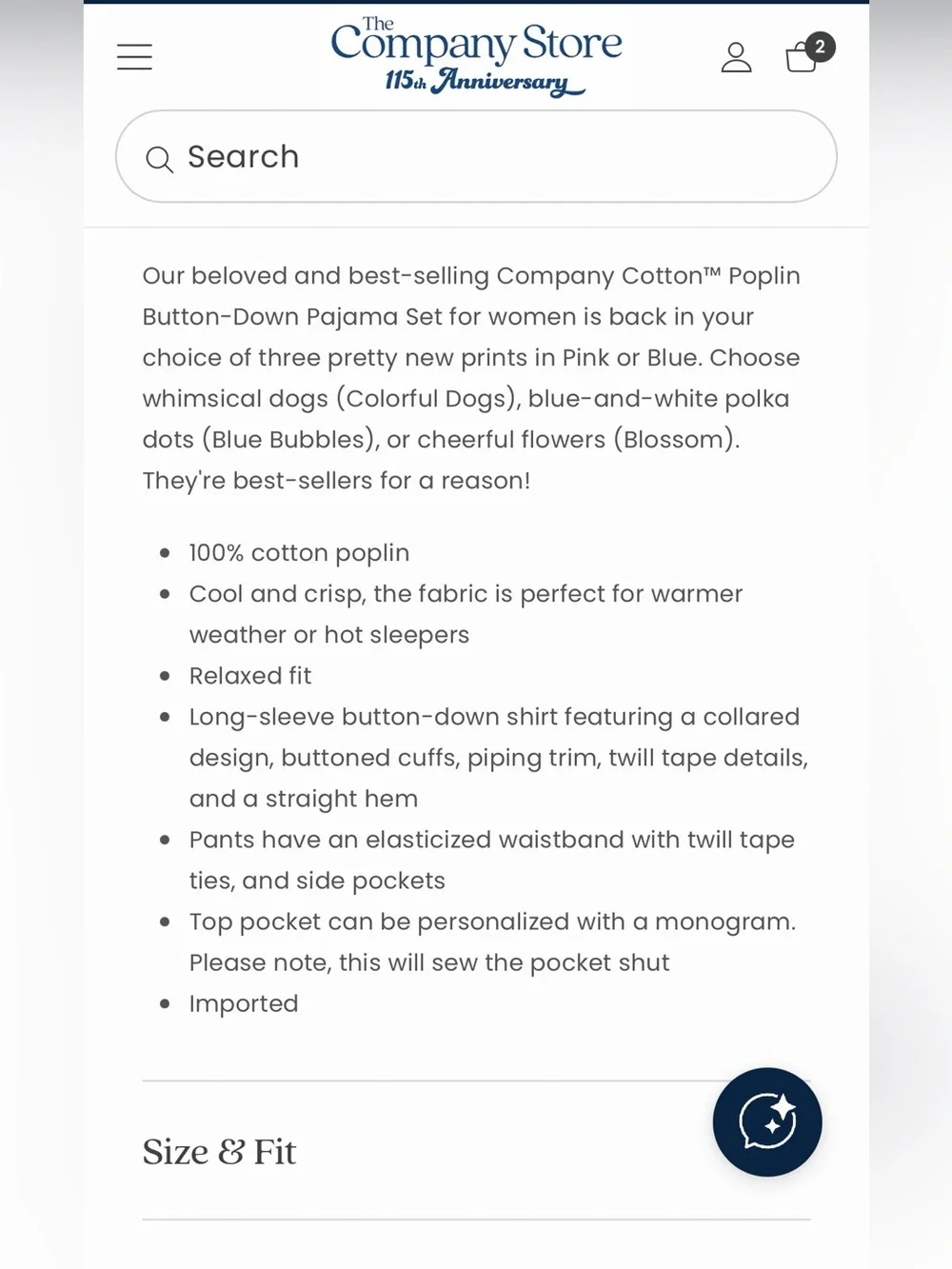 The Company Store classic button